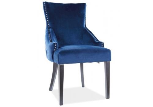 Jídelní čalouněná židle JIRI VELVET granátově modrá/černá