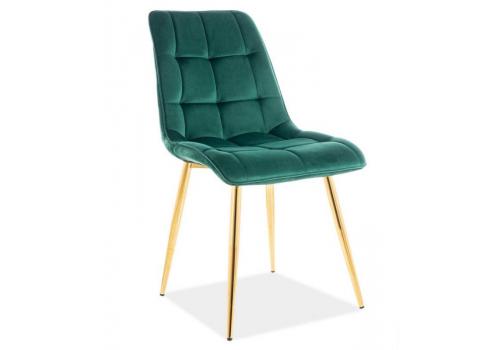 Jídelní čalouněná židle CHIC VELVET zelená/zlatá