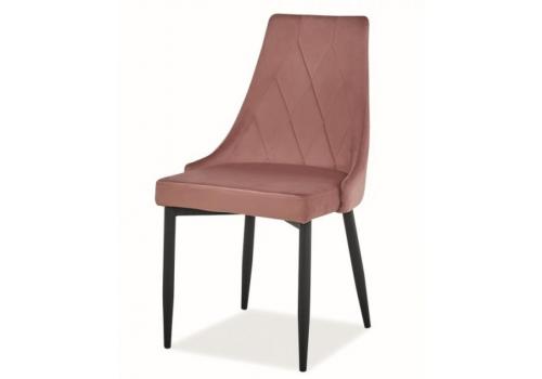 Jídelní čalouněná židle TRIX B velvet starorůžová/černá