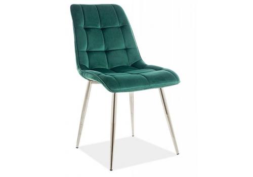Jídelní čalouněná židle SIK CHROM VELVET zelená/chróm