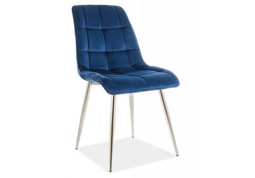 Jídelní čalouněná židle SIK CHROM VELVET granátově modrá/chróm