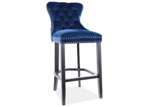 Barová čalouněná židle MARKUS VELVET granátově modrá/černá