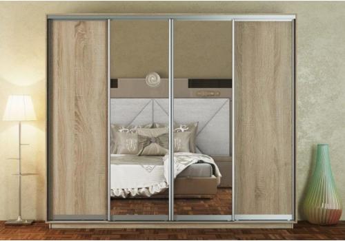 Šatní skříň GAMMA 300/240 dub sonoma/zrcadlo